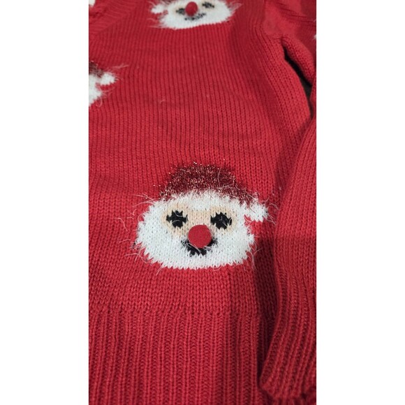 No Comment Girls Red Santa Christmas Sweater Large (14) NWT - Picture 3 of 6